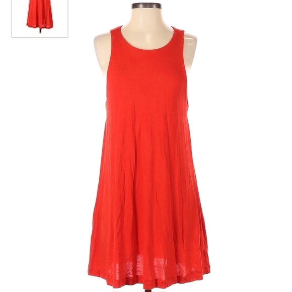 H&M Basic Swing Dress Tomato Red Sleeveless Round Neck Women’s Small S Simple - Picture 1 of 5